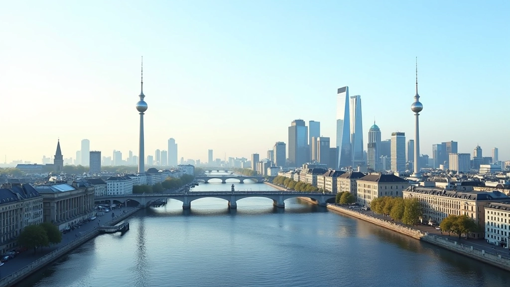 Europäische Flaggen und Stadtlandschaften verschiedener europäischer Länder nebeneinander